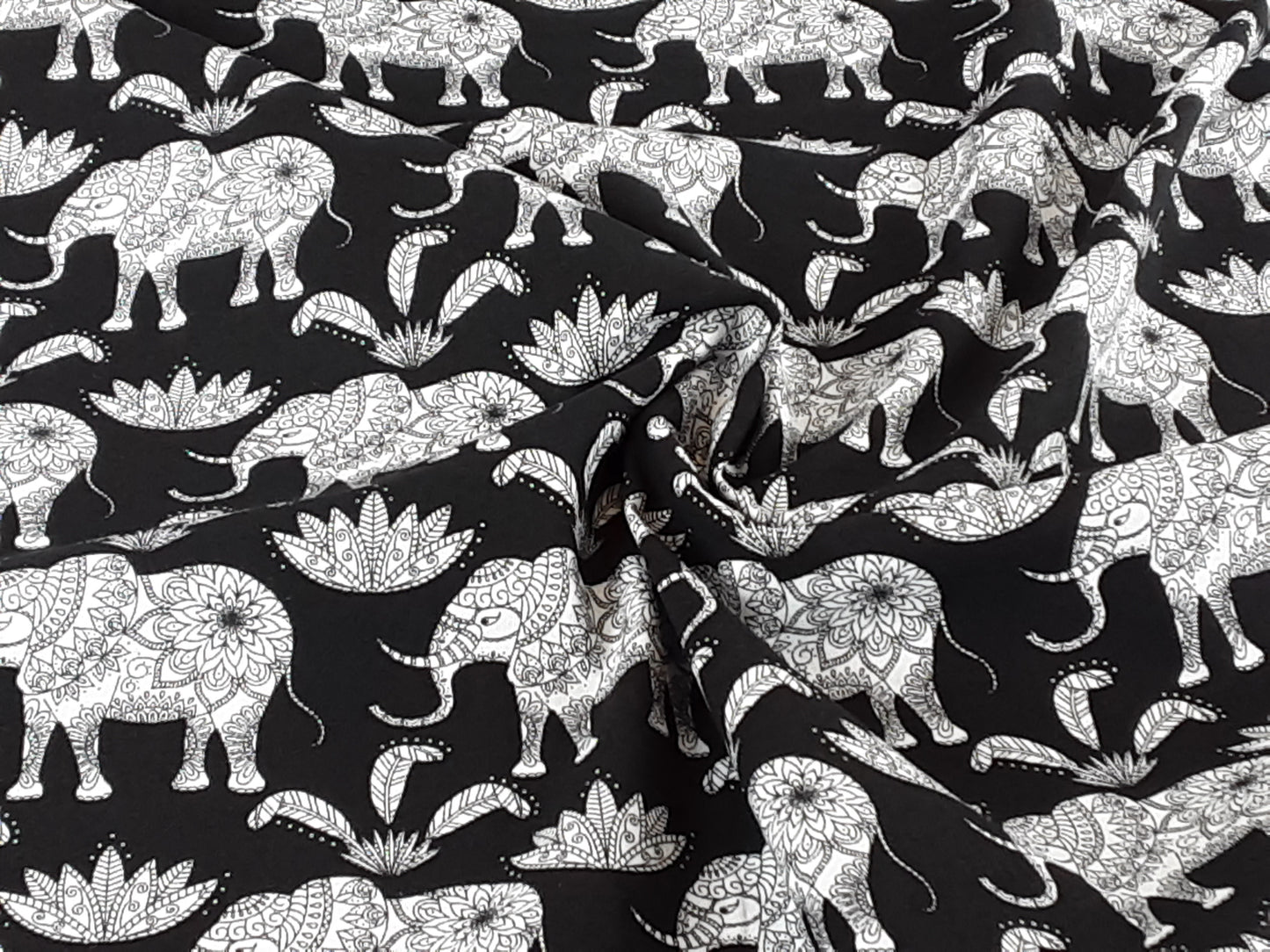 Mandala Elephant Palms- Cotton Prints