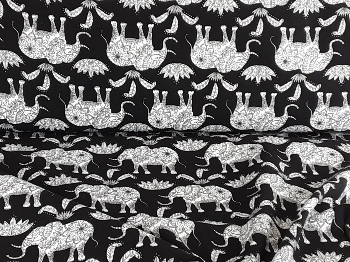 Mandala Elephant Palms- Cotton Prints
