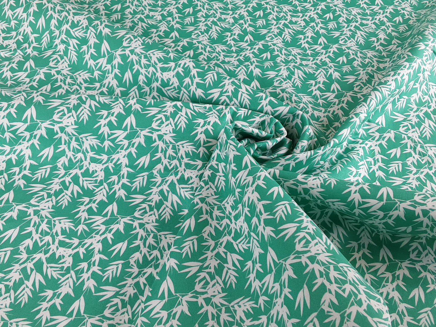 Kyoto Bamboo Leaves Jade- Cotton Print