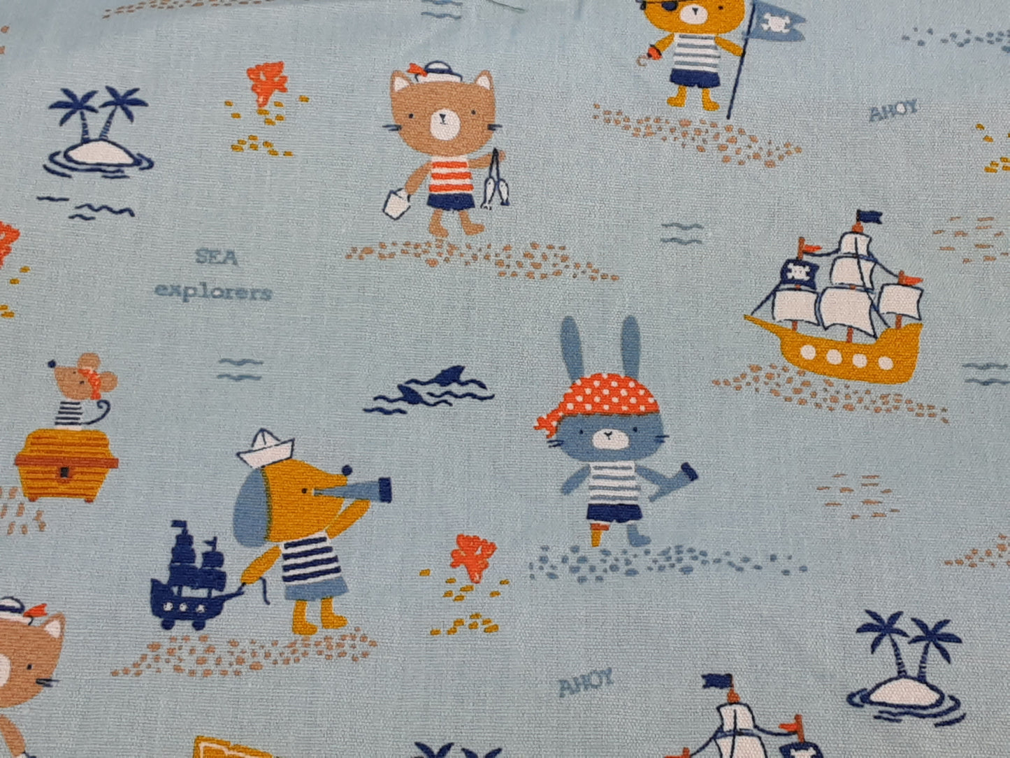 Organic Cotton Poplin- Pirates Ahoy