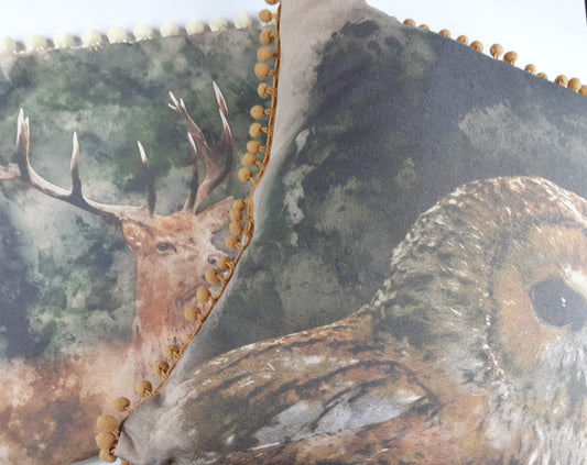 Wandering Wild Cotton Enriched Linen Feel Digital Cushion Panels