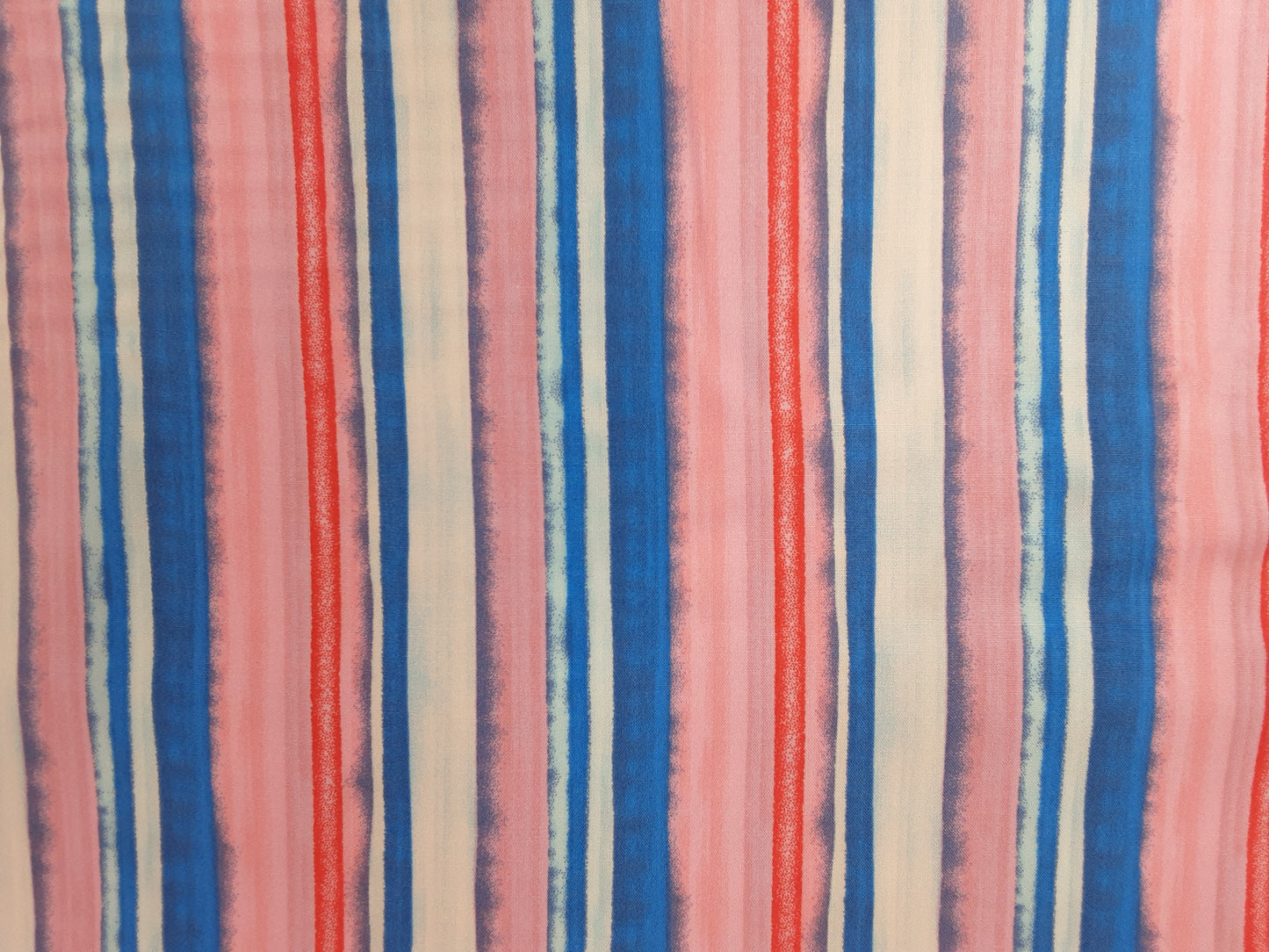 Pink and Blue Stripe Rayon Print From Mistral
