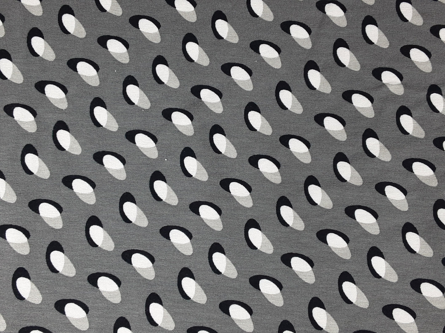 Grey Small Ellipse Print Rayon Jersey