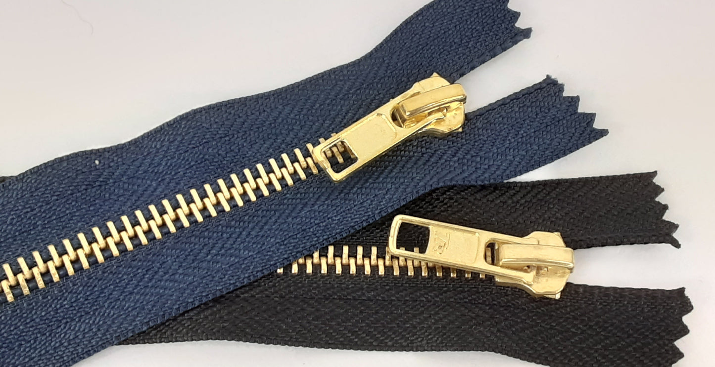 Brass Jean Zips 4''