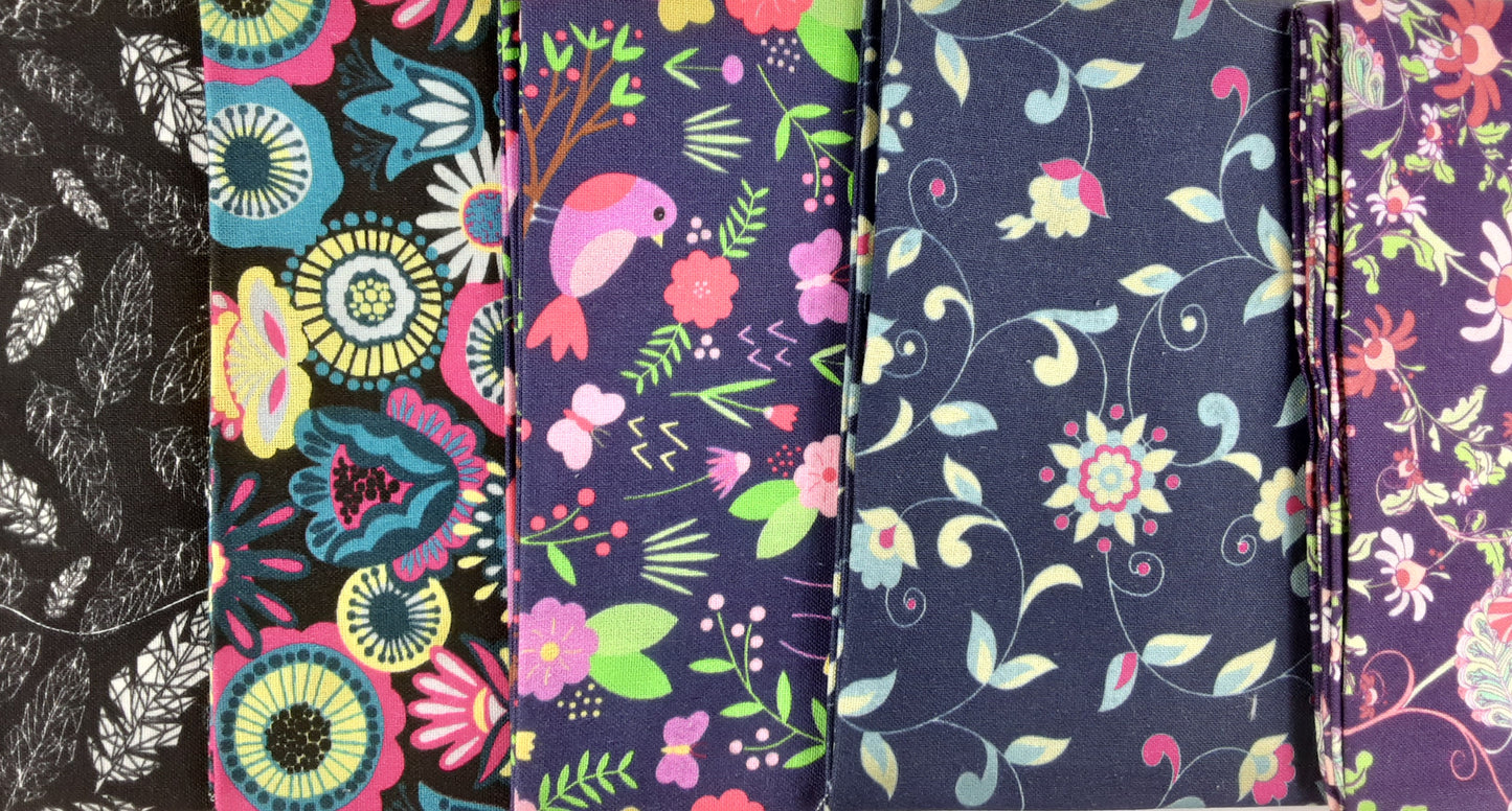 Hip Florals and Birds- Fat Quarter