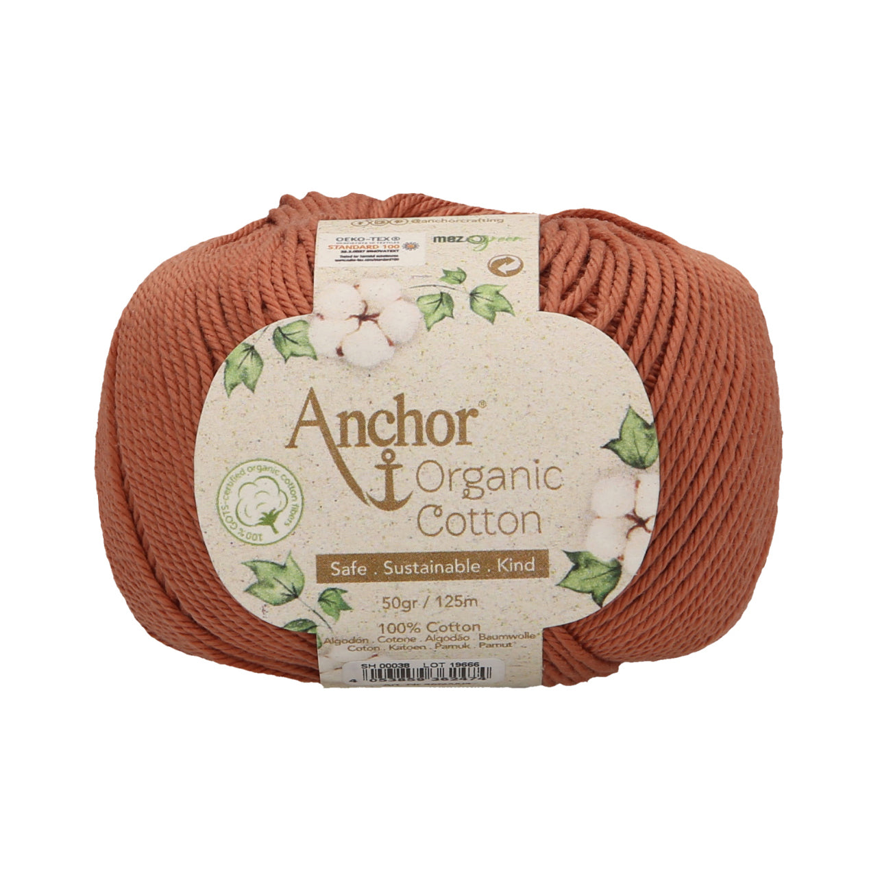 Organic Cotton: 50g: Earth Brown