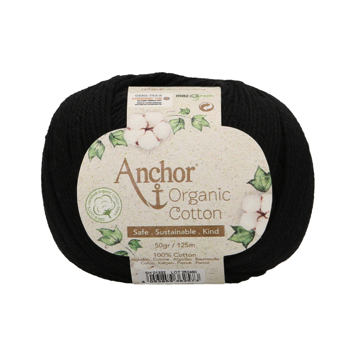 Organic Cotton: 50g: Black