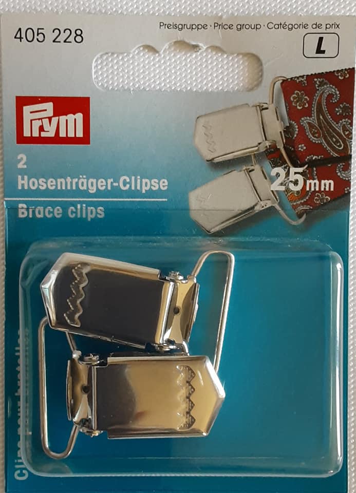 Brace clips 25mm silver