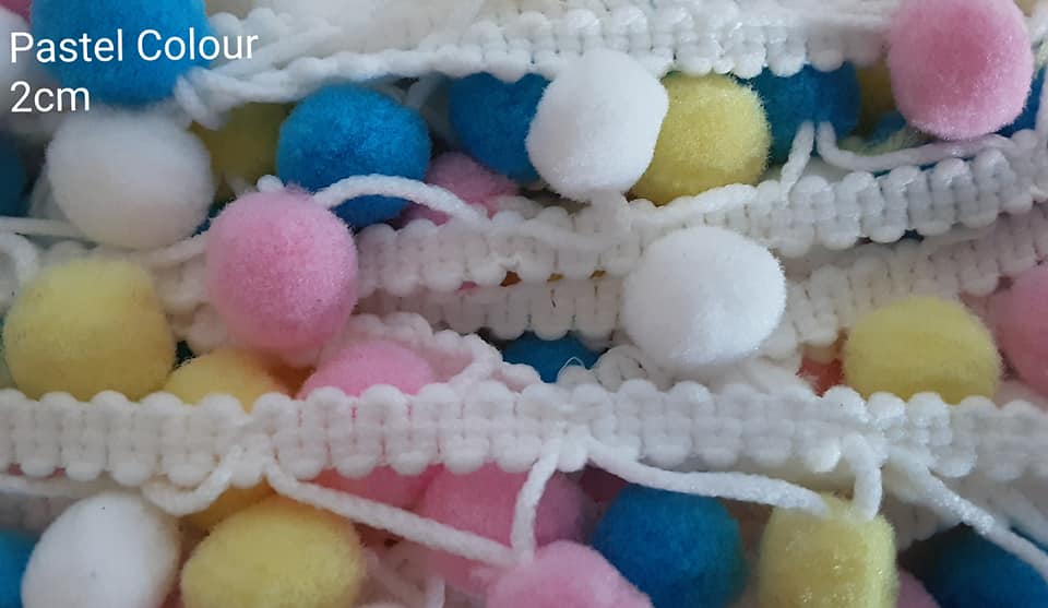 2cm Multi-Colour Pom Pom