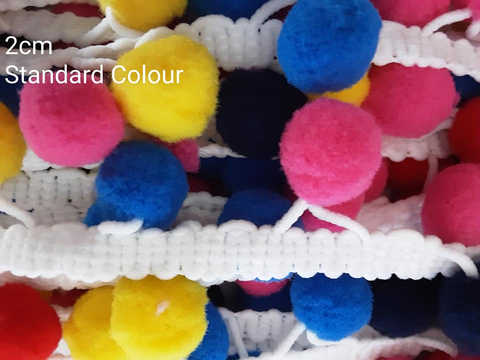 2cm Multi-Colour Pom Pom
