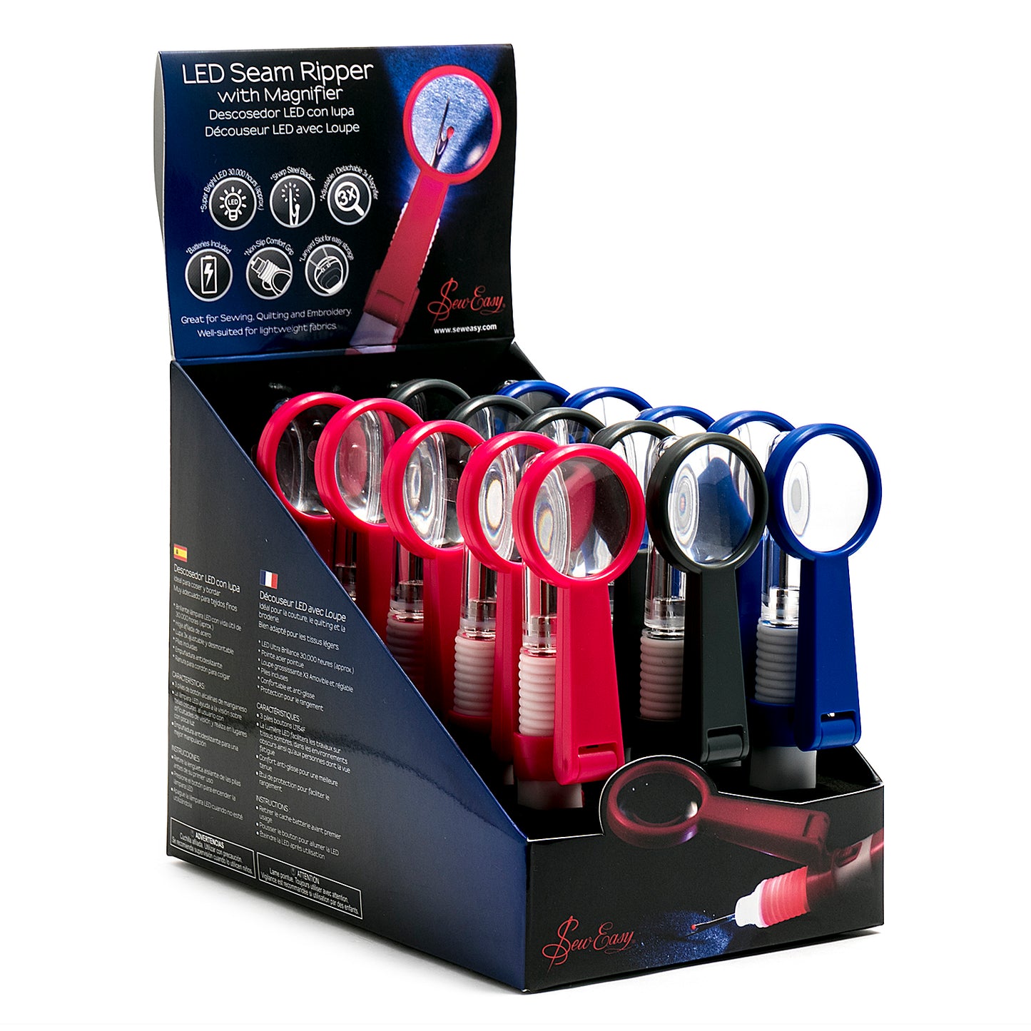 LED Seam Rippers with Magnifier