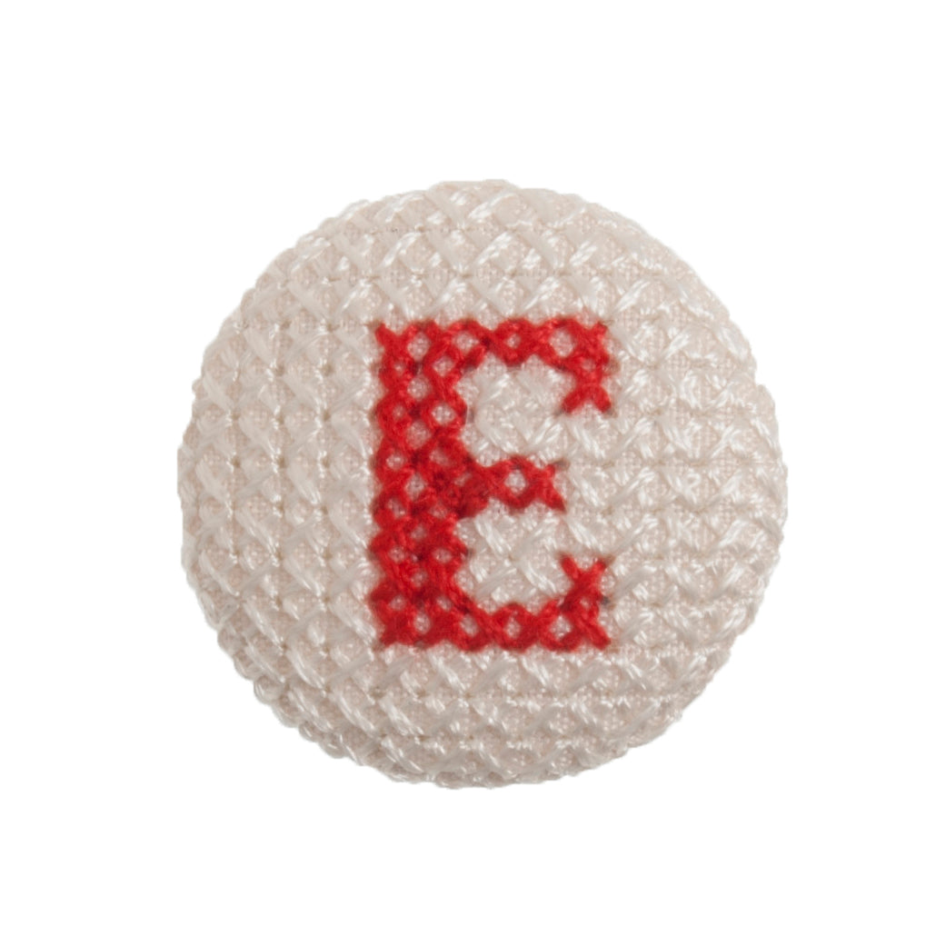 Cross Stitch Alphabet Button-E