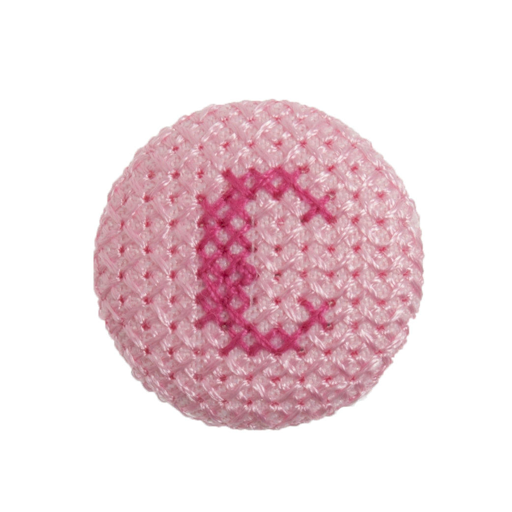 Cross Stitch Alphabet Button- C