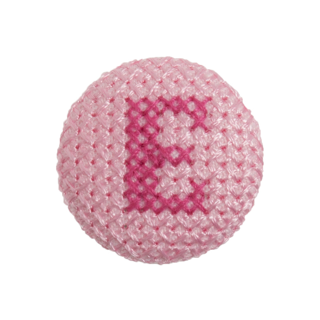 Cross Stitch Alphabet Button-E