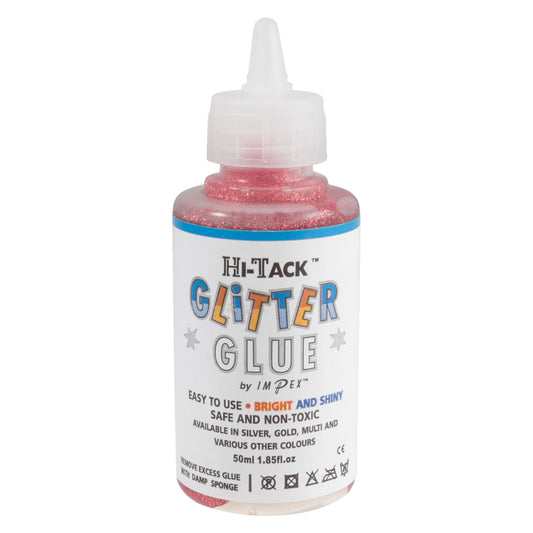 Hi-Tack Glitter Glue: Red: 50ml