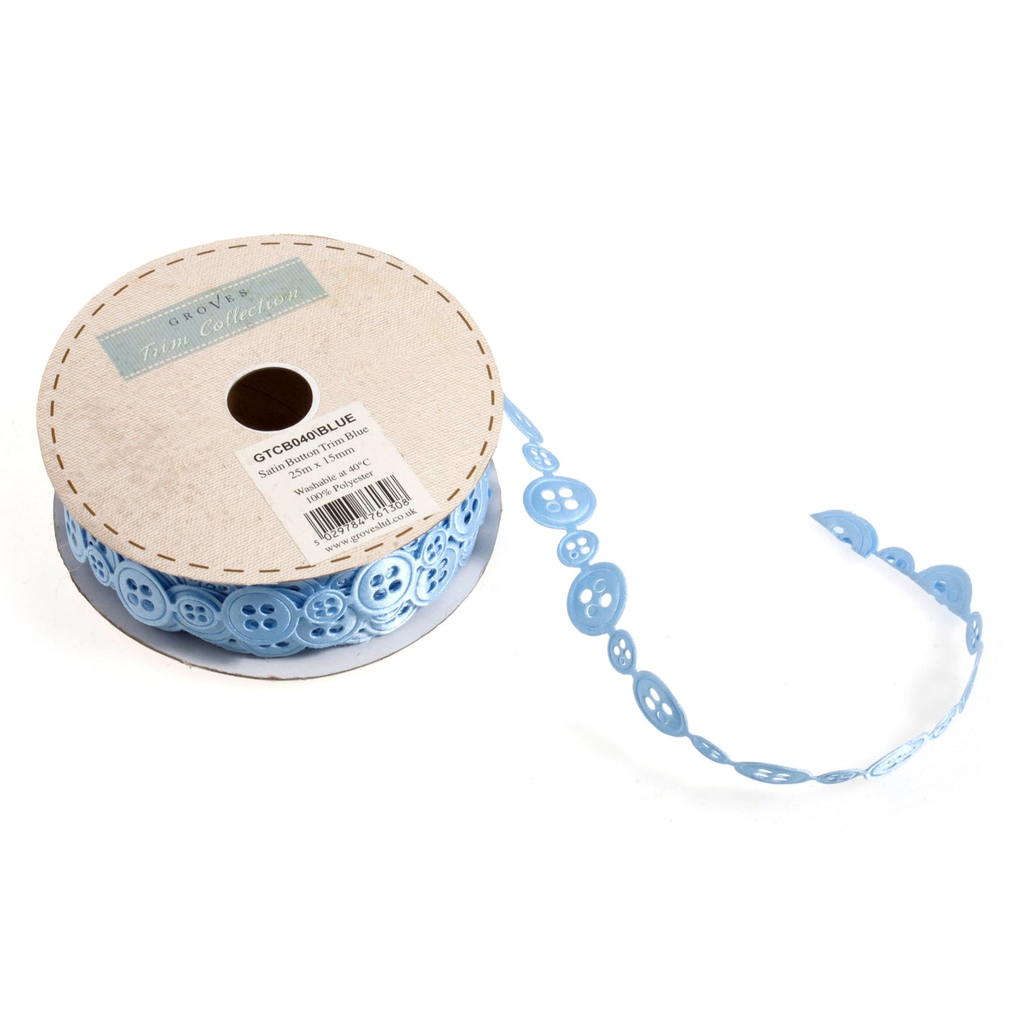 Satin Button: 10mm: Blue