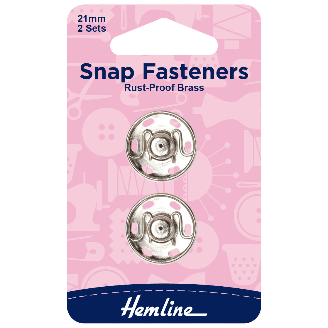 Sew On Snap Fasteners Nickel 21mm