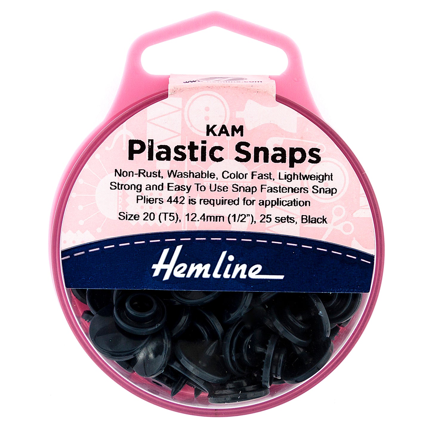 KAM Plastic Snaps: 25 x 12.4mm Sets