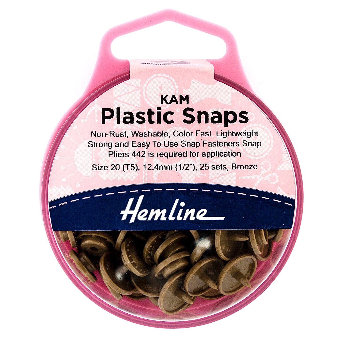 KAM Plastic Snaps: 25 x 12.4mm Sets
