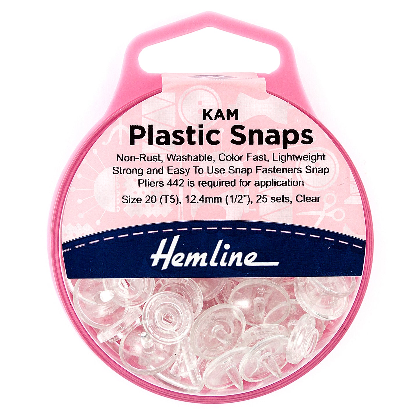 KAM Plastic Snaps: 25 x 12.4mm Sets