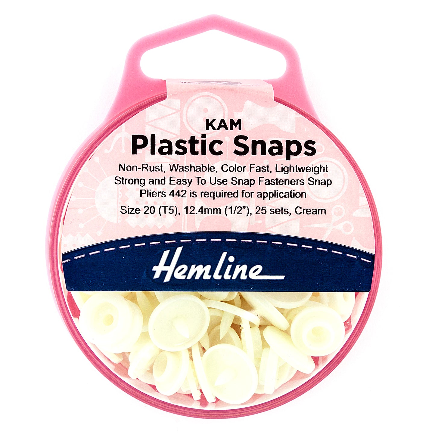 KAM Plastic Snaps: 25 x 12.4mm Sets