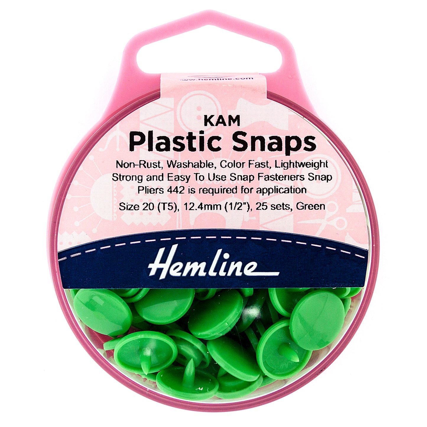 KAM Plastic Snaps: 25 x 12.4mm Sets