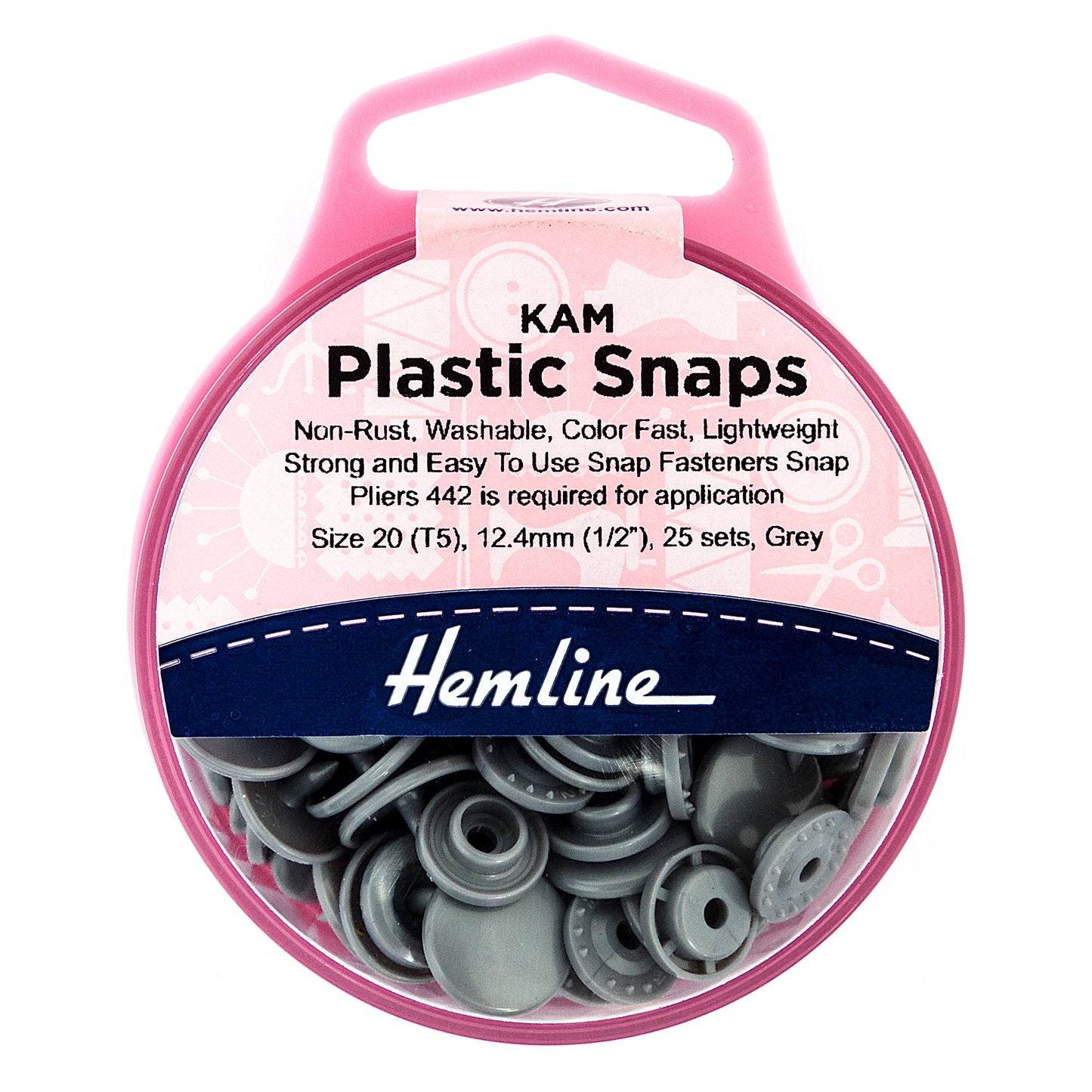 KAM Plastic Snaps: 25 x 12.4mm Sets