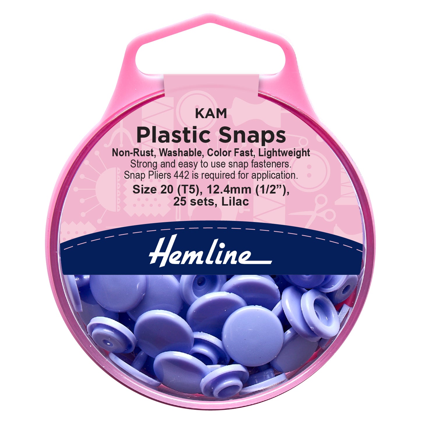 KAM Plastic Snaps: 25 x 12.4mm Sets