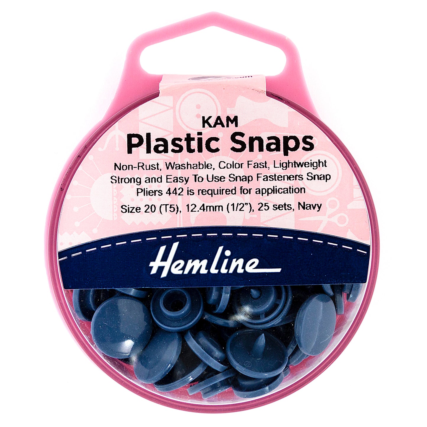 KAM Plastic Snaps: 25 x 12.4mm Sets