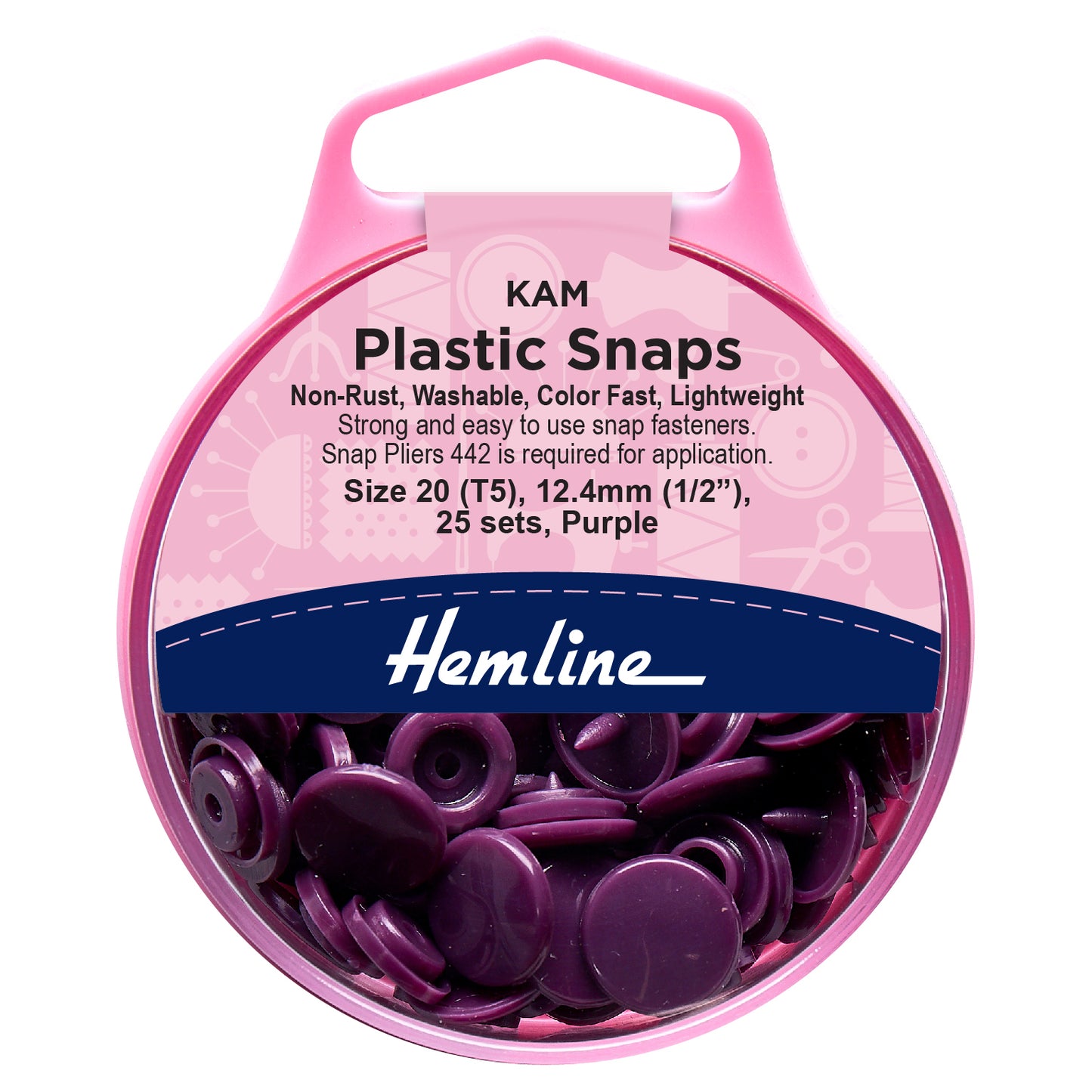 KAM Plastic Snaps: 25 x 12.4mm Sets