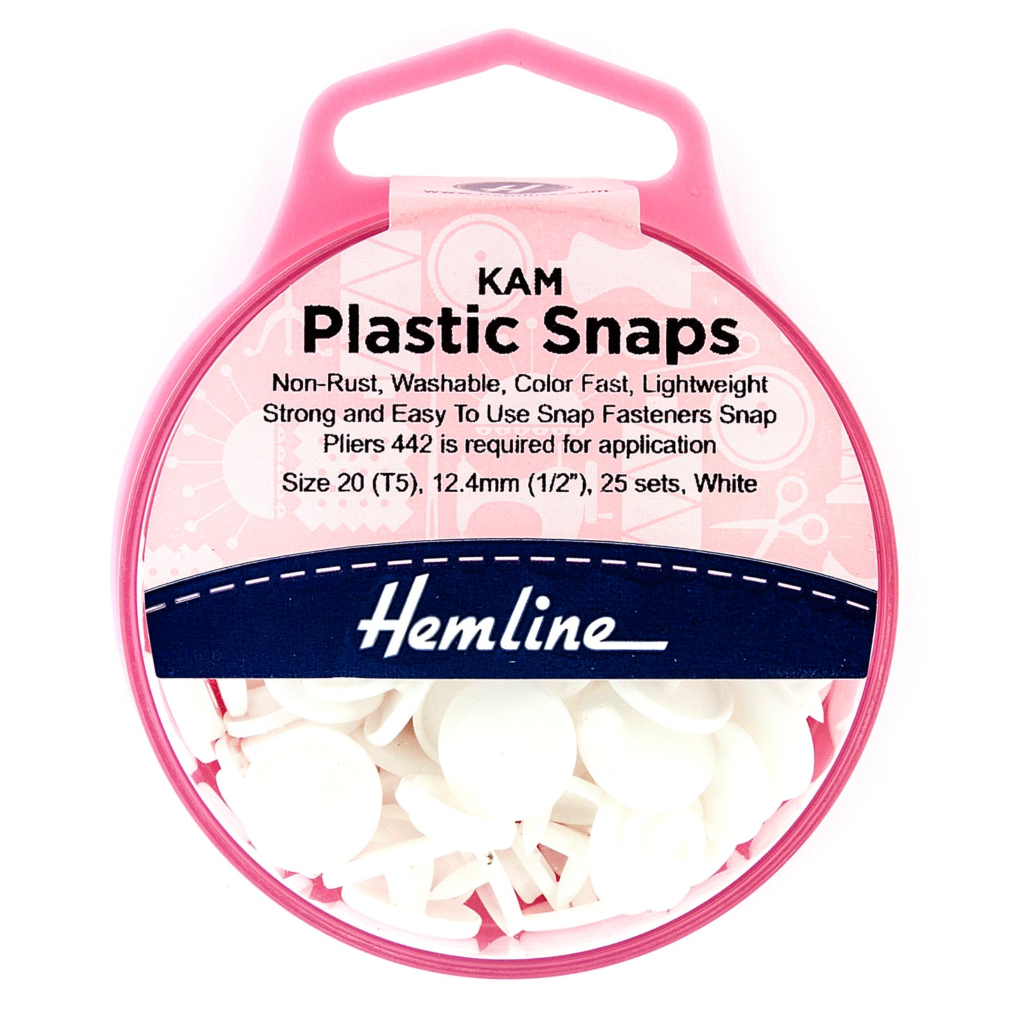 KAM Plastic Snaps: 25 x 12.4mm Sets
