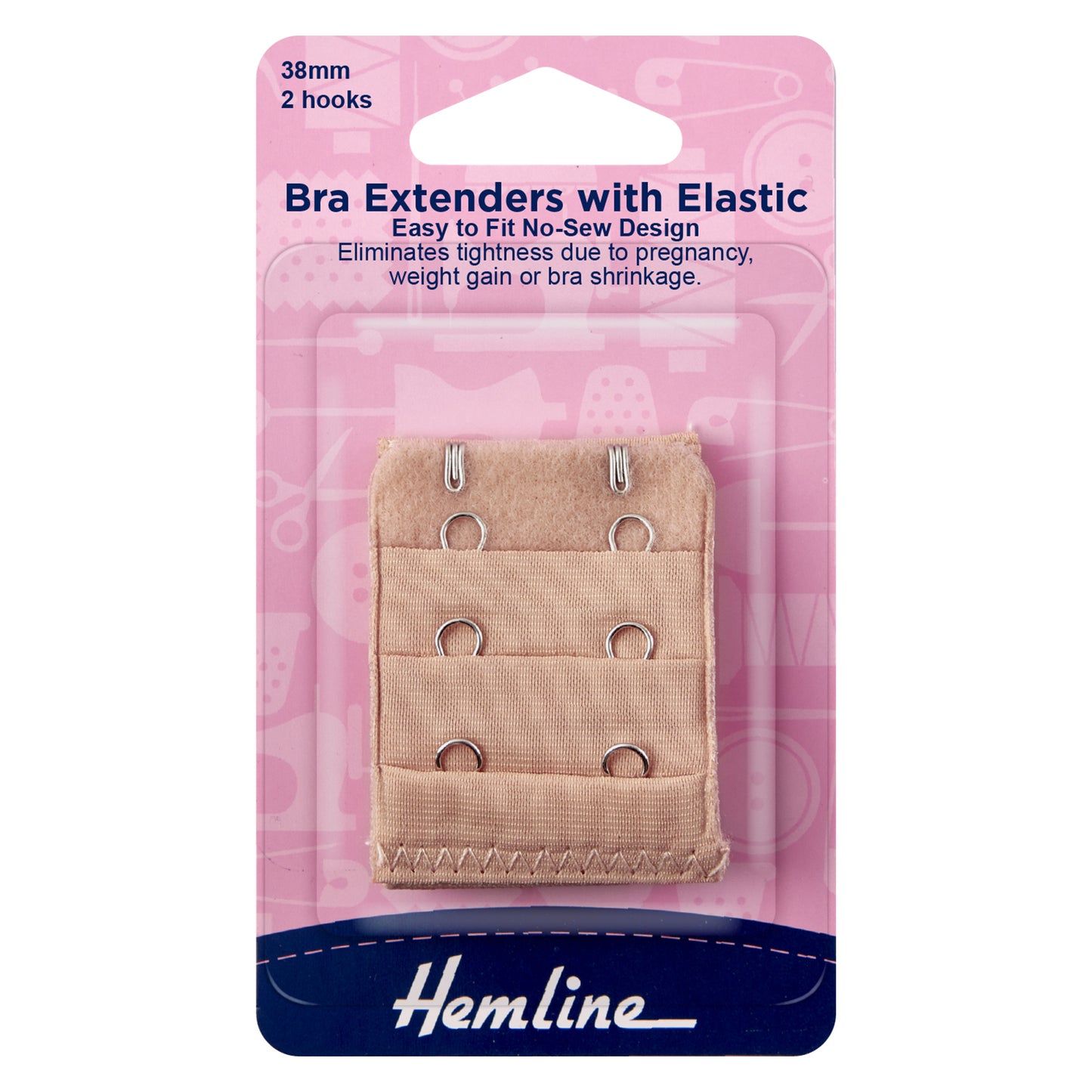 Bra Extenders with Elastic 38mm, 2 Hooks