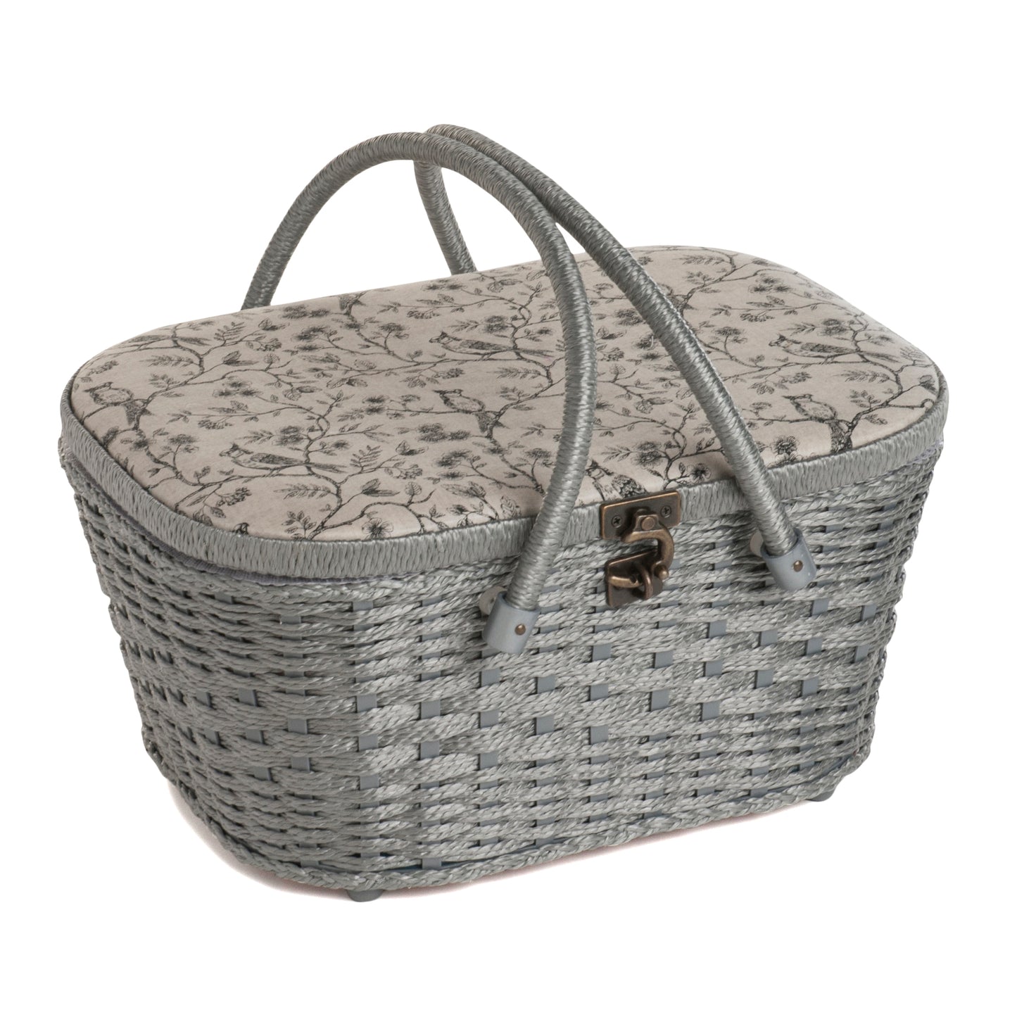 Sewing Box: Wicker Basket: Birds on Vine
