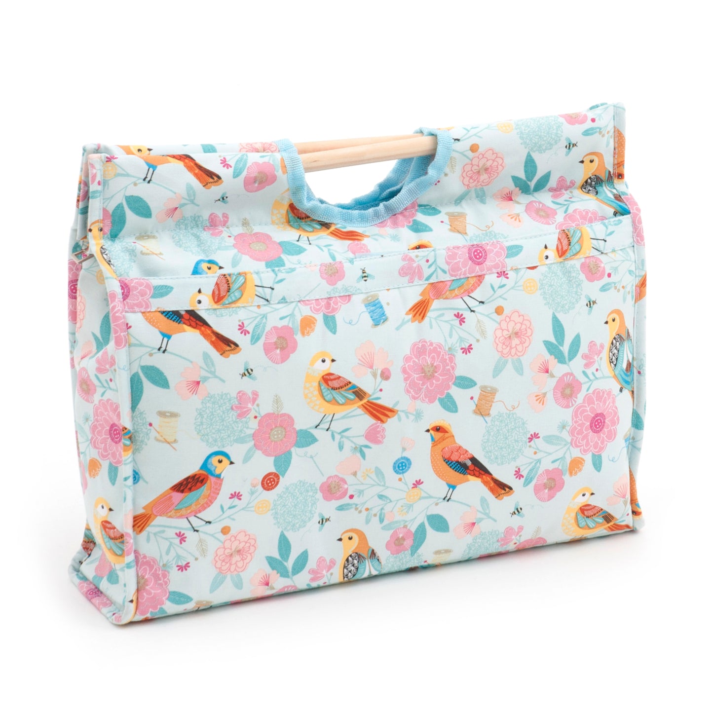 Craft Bag with Wooden Handles: Birdsong