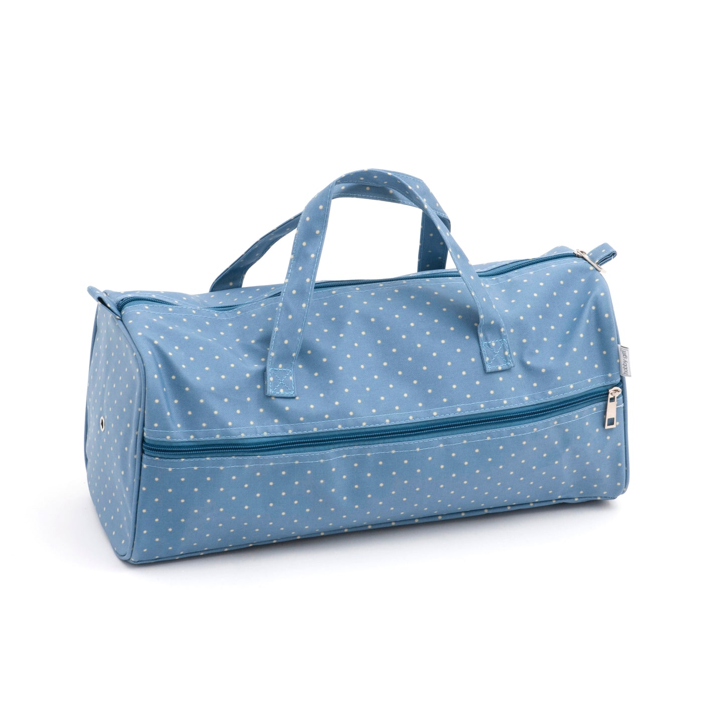 Knitting Bag: Matt PVC: Mini Polka Dot: Cornflower