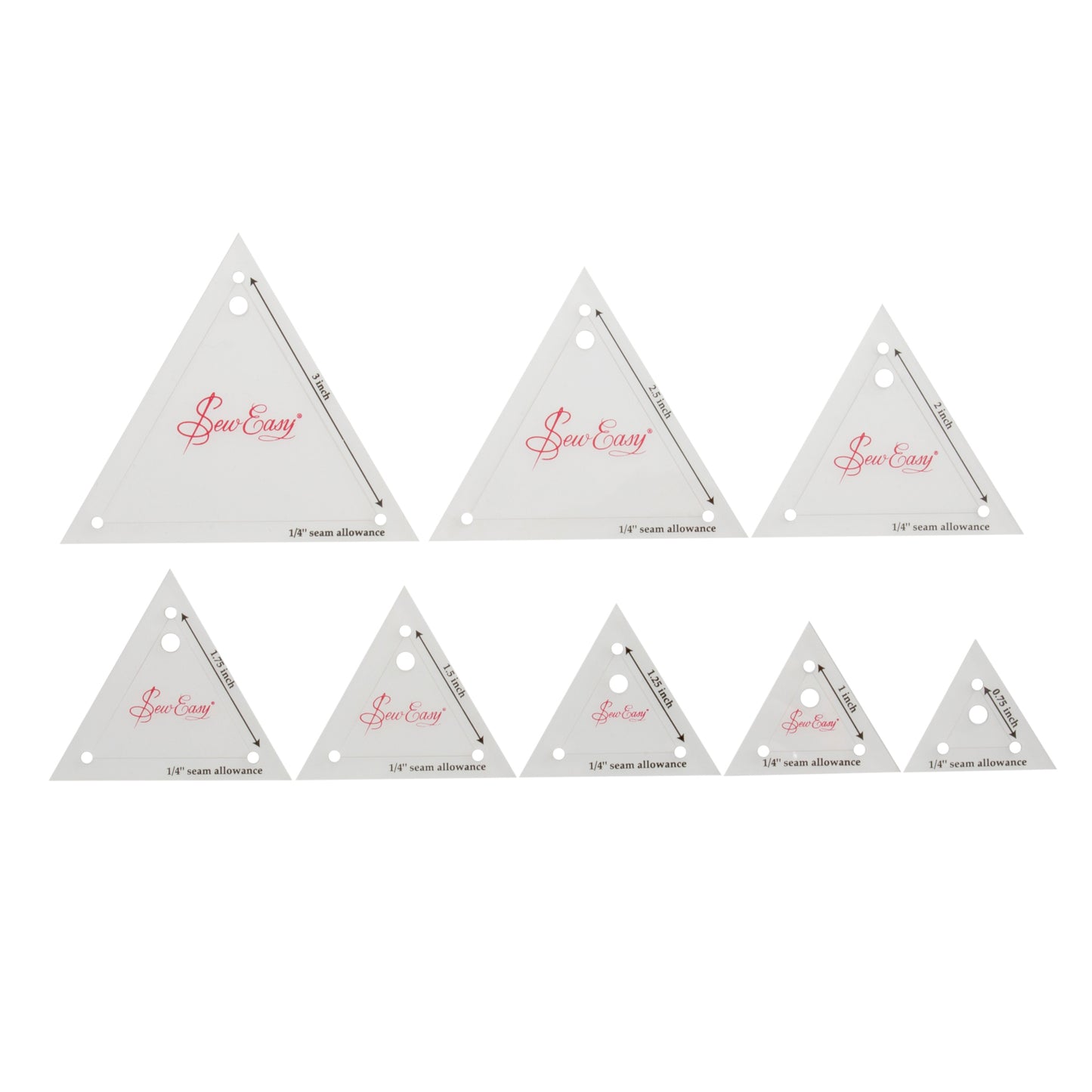 Template Set: Patchwork: Mini Triangles: 8 Sizes: 0.75 - 3in