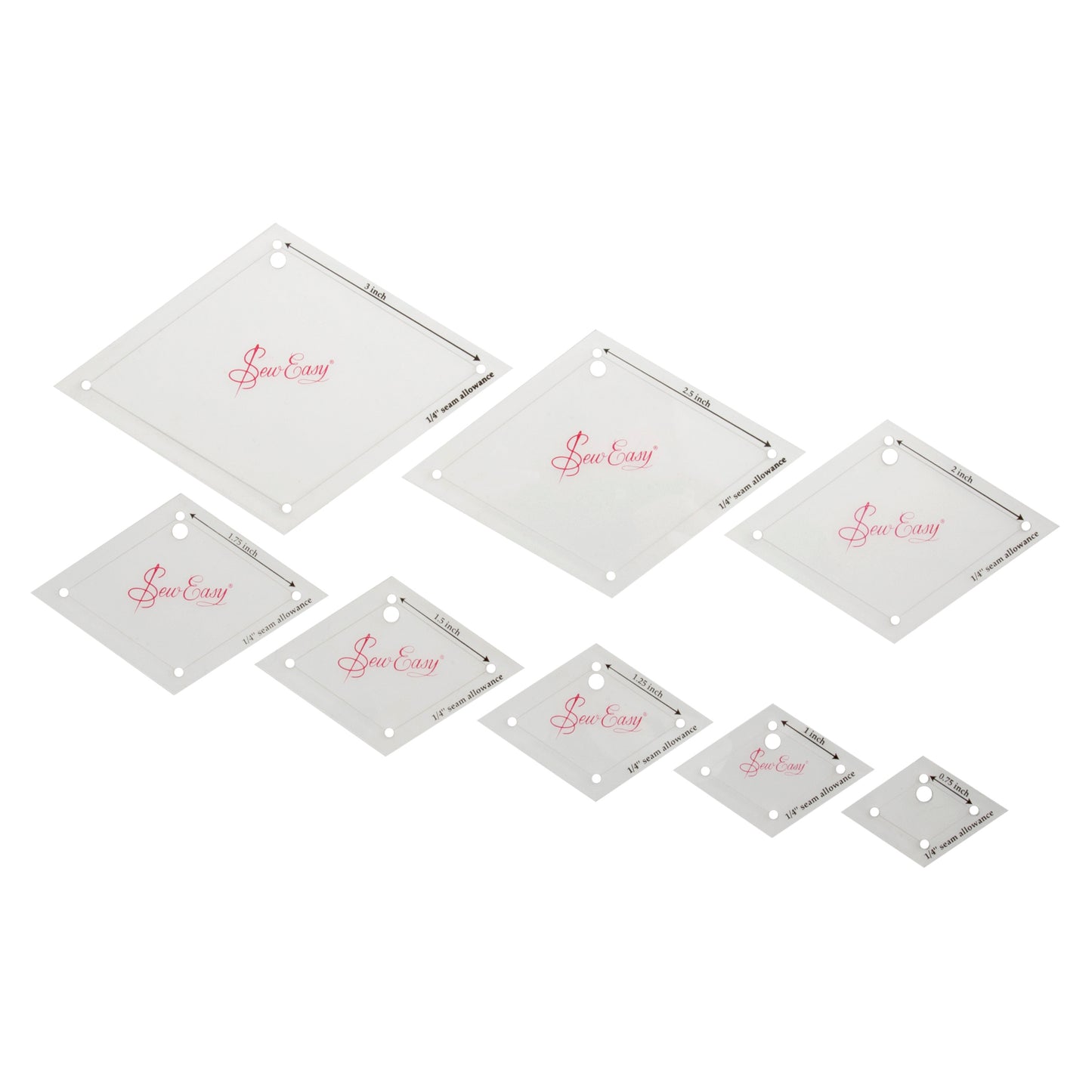 Template Set: Patchwork: Mini Diamonds: 8 Sizes: 0.75 - 3in