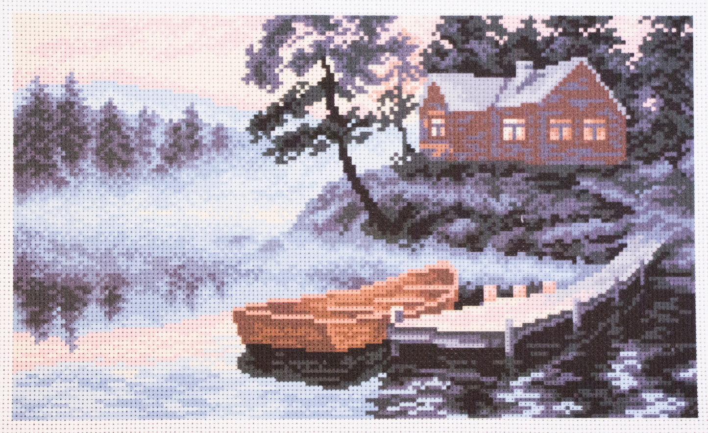 Printed Aida Fabric: quiet evening