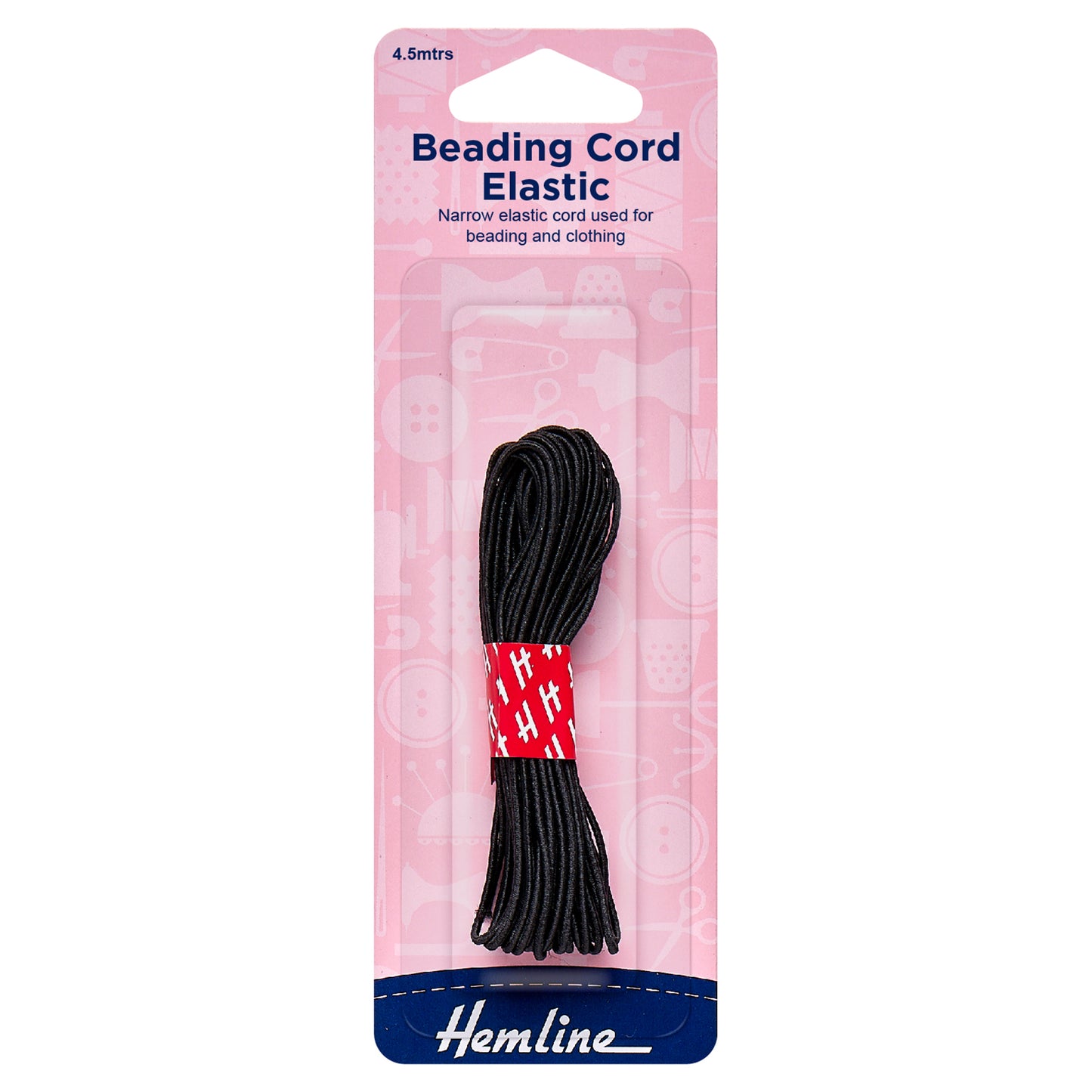 Beading Cord Elastic:4.5m x 1.3mm: Black