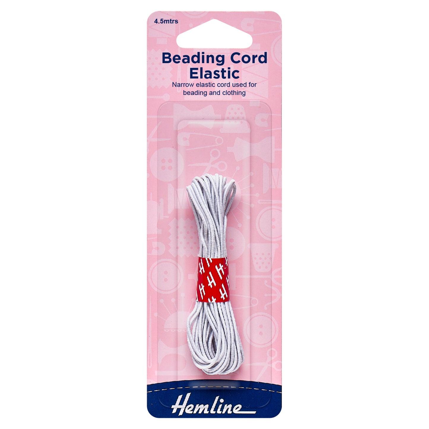 Beading Cord Elastic: 4.5m x 1.3mm: White