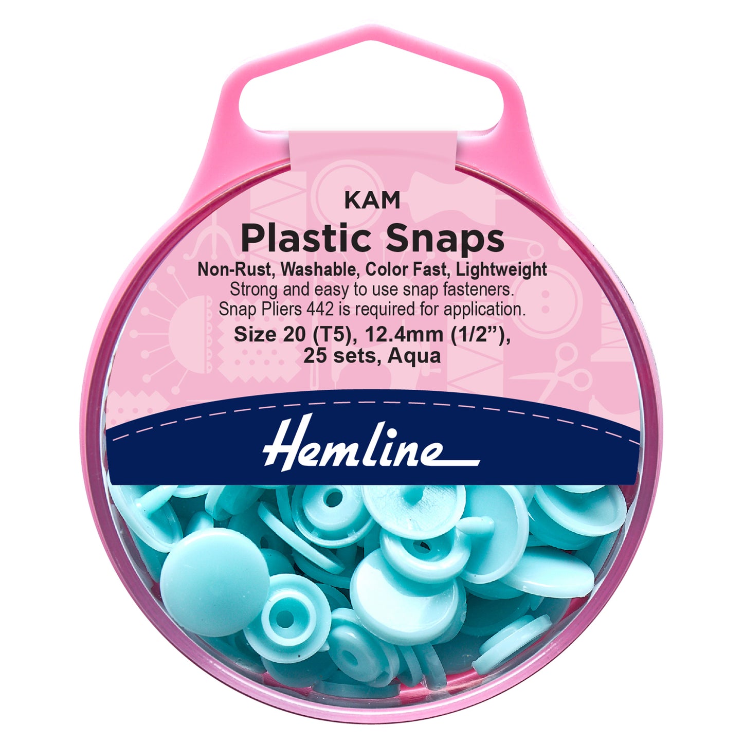KAM Plastic Snaps: 25 x 12.4mm Sets