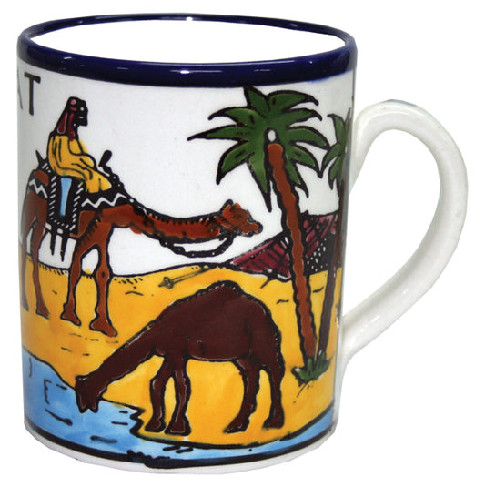 Handmade Palestinian  Ceramic Mug - Jerusalem  Camel- Medium
