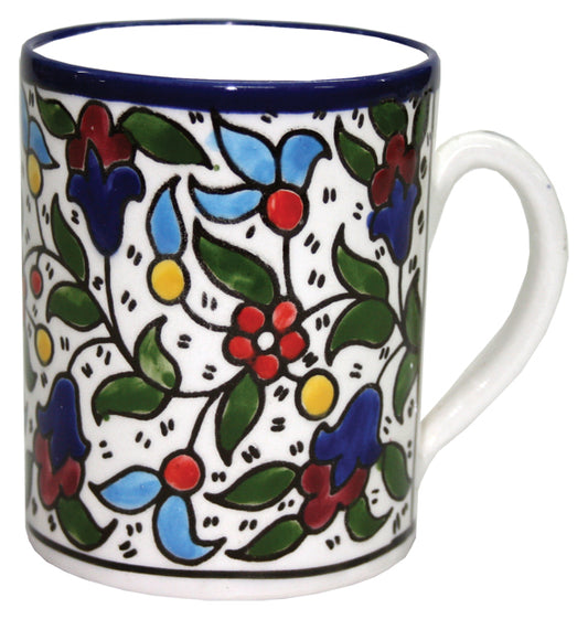 Handmade Palestinian Ceramic Mug- Multi-Coloured