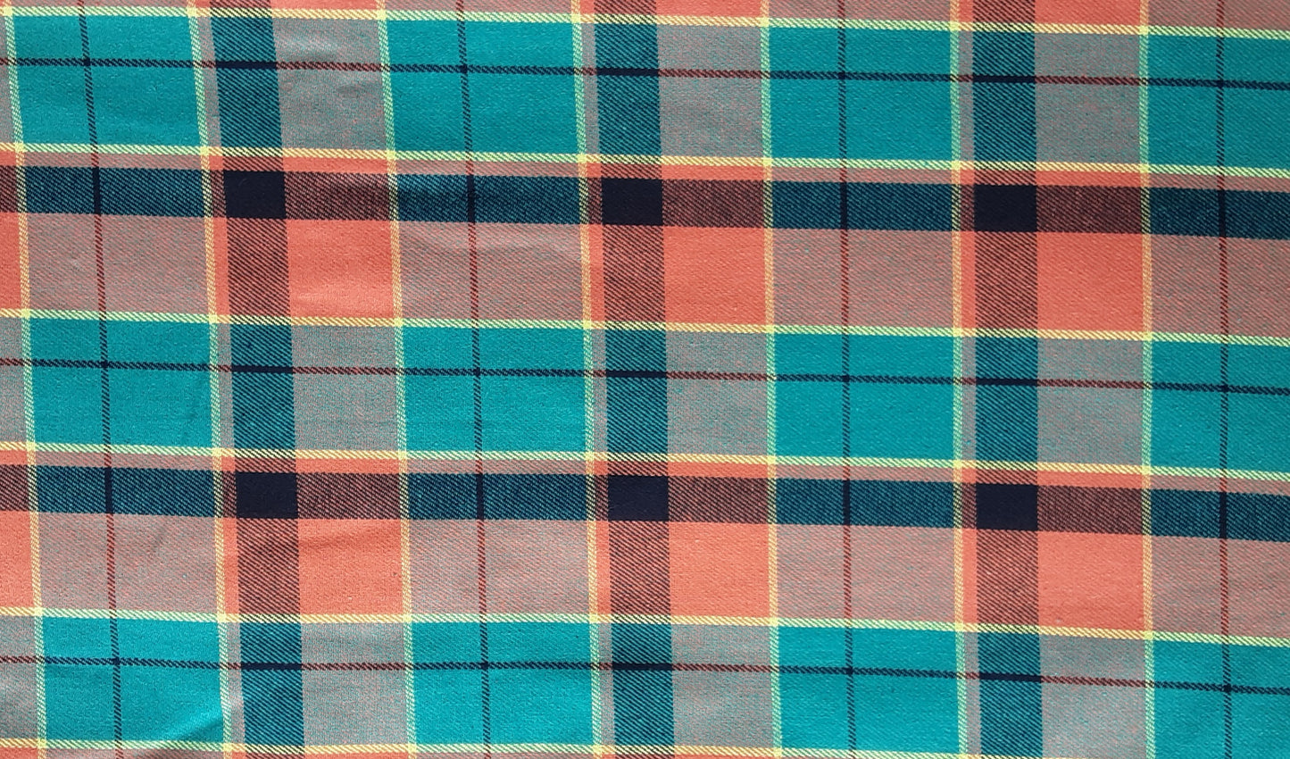 Brushed Cotton Tartan /Green &Orange