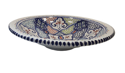 Hand-Painted Tunisian Ceramic Serving Bowl
