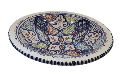 Hand-Painted Tunisian Ceramic Serving Bowl
