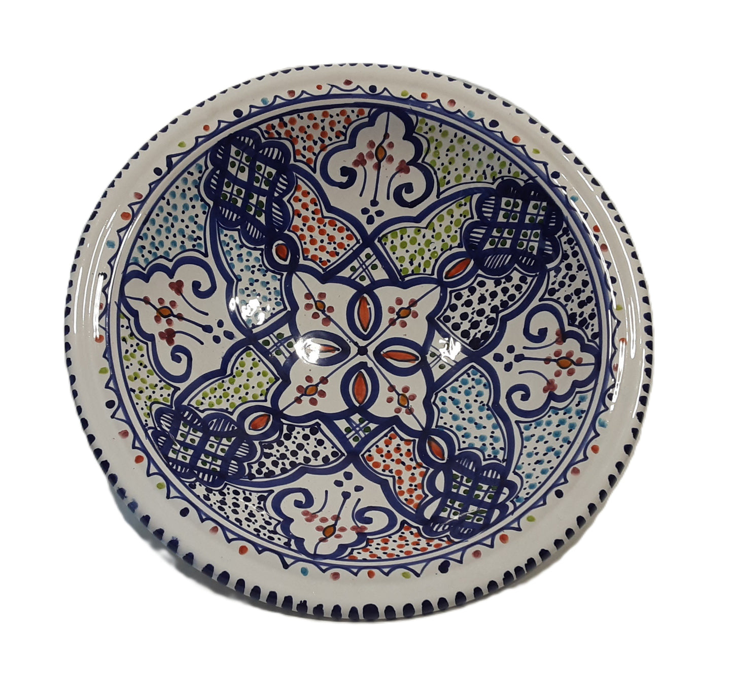 Hand-Painted Tunisian Ceramic Serving Bowl