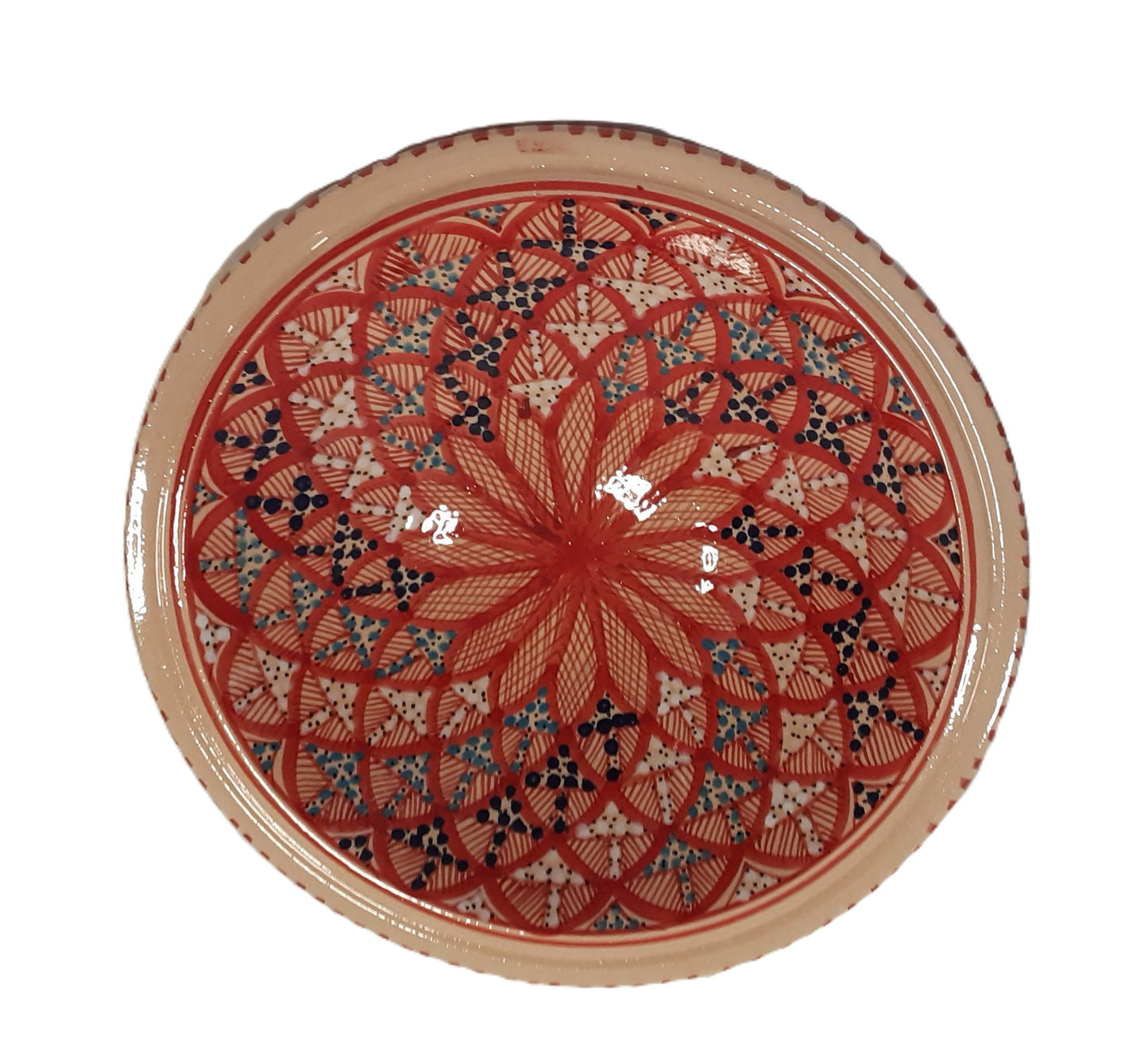Hand-Painted Tunisian Ceramic Serving Bowl