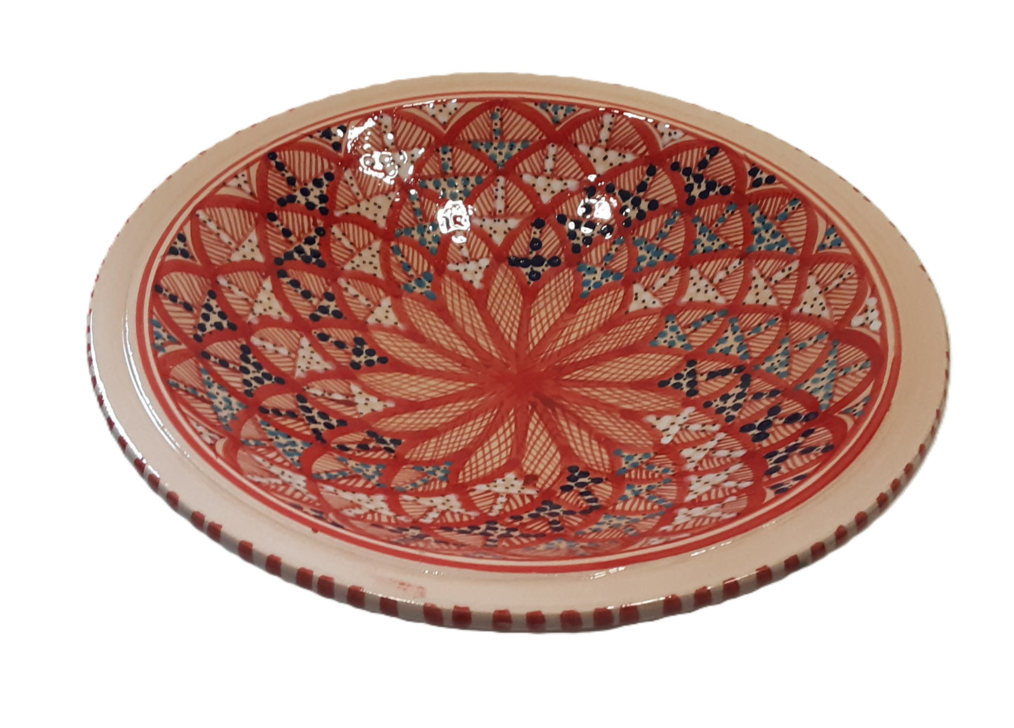 Hand-Painted Tunisian Ceramic Serving Bowl