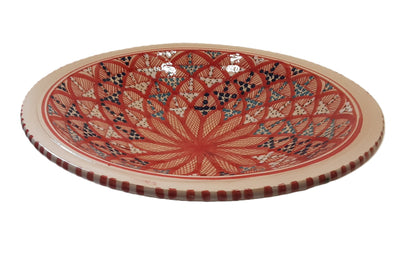 Hand-Painted Tunisian Ceramic Serving Bowl